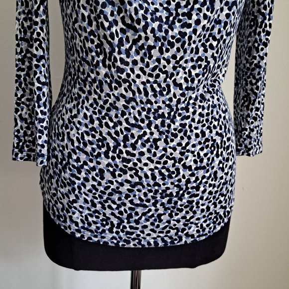 Michael Kors Print Top Long Sleeve Cowl Neck Size P/M Great Condition - Picture 4 of 7